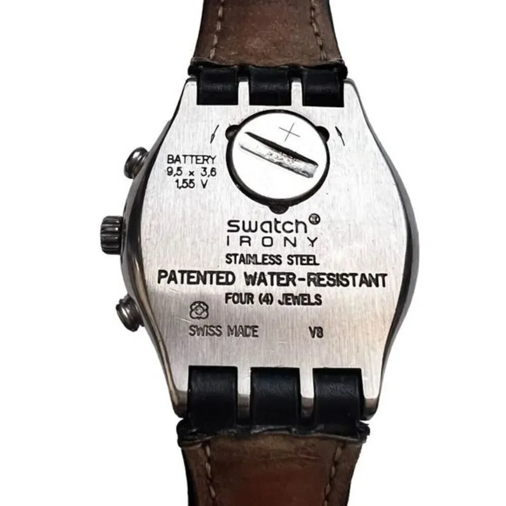 Vintage Men's Swatch Irony Chronograph Watch 4 Jewels‎ V8 Swiss Made Patented WR
